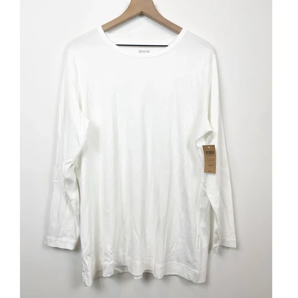 Duluth Trading Company Longtail Classic White Long Sleeve Crew Neck Shirt NWT - Picture 5 of 10